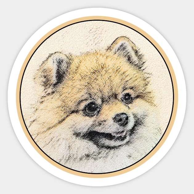 Pomeranian (Orange) Sticker by Alpen Designs